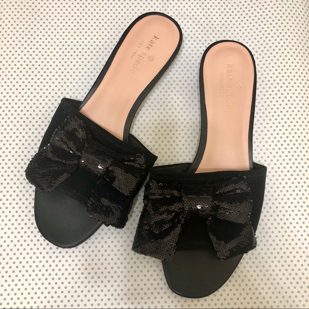 Kate Spade New York Sequin Bow Slide Sandals